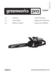 GreenWorks Pro CSB410 Manual Del Operador