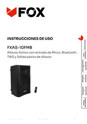 Fox FXAS-10FMB Instrucciones De Uso