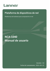 Lanner electronics NCA-1040A Manual De Usuario