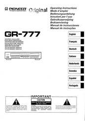 Pioneer GR-777 Manual De Instrucciones