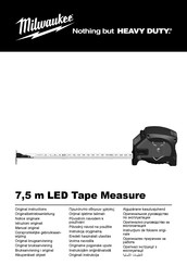 Milwaukee 7,5 m LED Tape Measure Manual Original