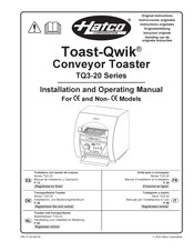 Hatco Toast-Qwik TQ3-20 Serie Manual De Instalación Y Operación