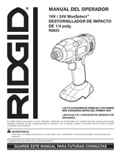 RIDGID MaxSelect R8823 Manual Del Operador