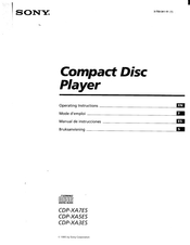 Sony CDP-XA7ES Manual De Instrucciones