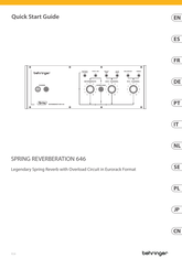 Behringer SPRING REVERBERATION 646 Manual De Instrucciones