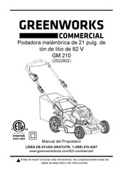 GreenWorks Commercial 2502802 Manual Del Propietário
