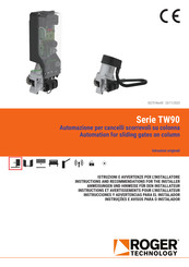Roger Technology TW90/800/R Instrucciones Y Advertencias Para El Instalador