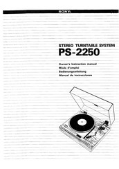 Sony PS-2250 Manual De Instrucciones