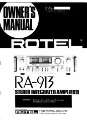 Rotel RA-913 Manual Del Propietário