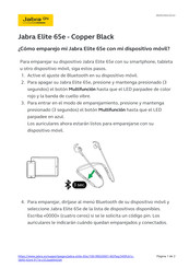 Jabra Elite 65e Guia De Inicio Rapido