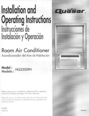 Quasar HQ2200PH Instrucciones De Instalación Y  Operación