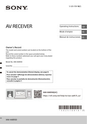 Sony XAV-AX8100UC Manual De Instrucciones