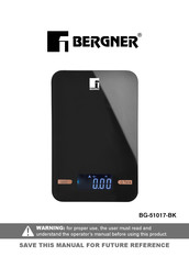 BERGNER BG-51017-BK Manual