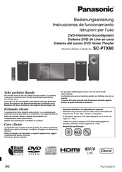 Panasonic SC-PTX60 Instrucciones De Funcionamiento