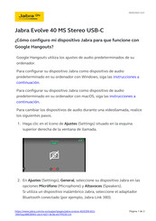 Jabra EVOLVE 40 Guia De Inicio Rapido