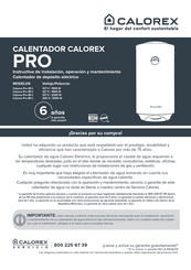 Calorex PRO 40 L Instructivo De Instalación, Operación Y Mantenimiento