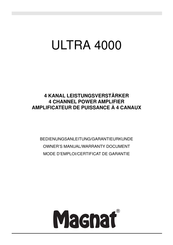 Magnat ULTRA 4000 Manual Del Propietário