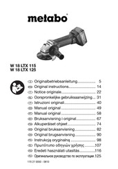 Metabo W 18 LTX 125 Manual Original