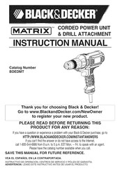 Black and Decker MATRIX BDEDMT Manual De Instrucciones