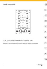 Behringer 1033 Guia De Inicio Rapido