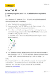 Jabra Talk 15 Guia De Inicio Rapido
