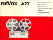 Revox A77 Instrucciones Para El Uso