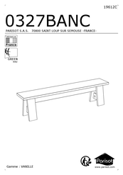 Parisot VANILLE 0327BANC Instrucciones De Montaje