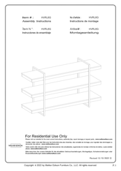 Walker Edison HVRL6G Instrucciones De Ensamblaje