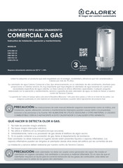 Calorex D100-270 CX Instructivo De Instalación, Operación Y Mantenimiento