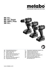 Metabo SB 18 L SET Manual Original