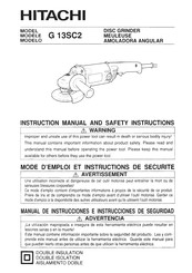 Hitachi G 13SC2 Manual De Instrucciones E Instrucciones De Seguridad