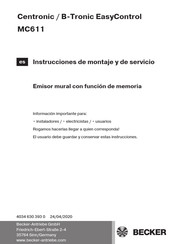 Becker 4034 000 231 0 Instrucciones De Montaje Y De Servicio