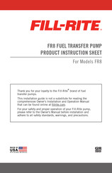 GORMAN-RUPP FILL-RITE FR8 Instrucciones Del Producto