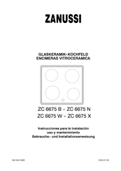 Zanussi ZC 6675 B Instrucciones Para La Instalación, Uso Y Mantenimiento