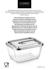 CASO DESIGN VacuBoxx Inox XL Manual Del Usuario