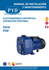 PYD Electrobombas PDP Serie Manual De Instalación Y Mantenimiento