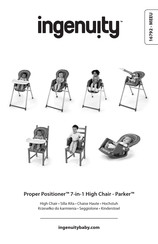 ingenuity Proper Positioner 7-in-1 High Chair - Parker 16792-MEEU Instrucciones De Montaje