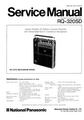 Panasonic National MECHANISM RQ-320SD Manual De Servicio