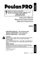 Poulan Pro SM400 Manual De Instrucciones