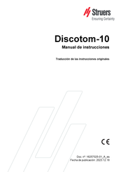 Struers Discotom-10 Manual De Instrucciones