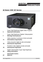 Digital Projection M-Vision 930 3D Serie Información Importante