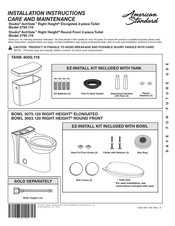 American Standard Studio ActiVate 2795.119 Instrucciones De Instalación Cuidado Y Mantenimiento