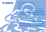 Yamaha YFM70KPAH 2017 Manual Del Propietário