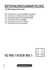 Kuppersbusch KD 966.1 Instrucciones De Uso Y De Montaje