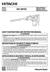 Hitachi Koki DH 38YE2 Instrucciones De Seguridad Y Manual De Instrucciones