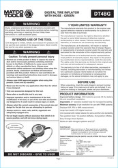 Matco Tools DT4BG Instrucciones De Operación