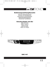 Clatronic KRC 447 Instrucciones De Servicio/Garantía