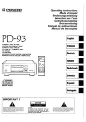 Pioneer PD-93 Manual De Instrucciones