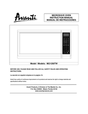 Avanti M01250TW Manual De Instrucciones