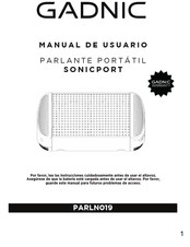 Gadnic SONICPORT PARLN019 Manual De Usuario